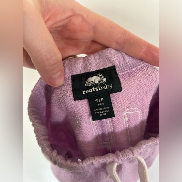 Roots Baby Sweat Pant Shorts Purple Size 3-6 months - Picture 3 of 4